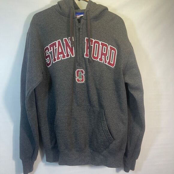 Champion Gray Stanford University Fleece Pullover Sweatshirt Hoodie Size Medium - Picture 1 of 7